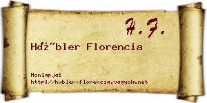 Hübler Florencia névjegykártya